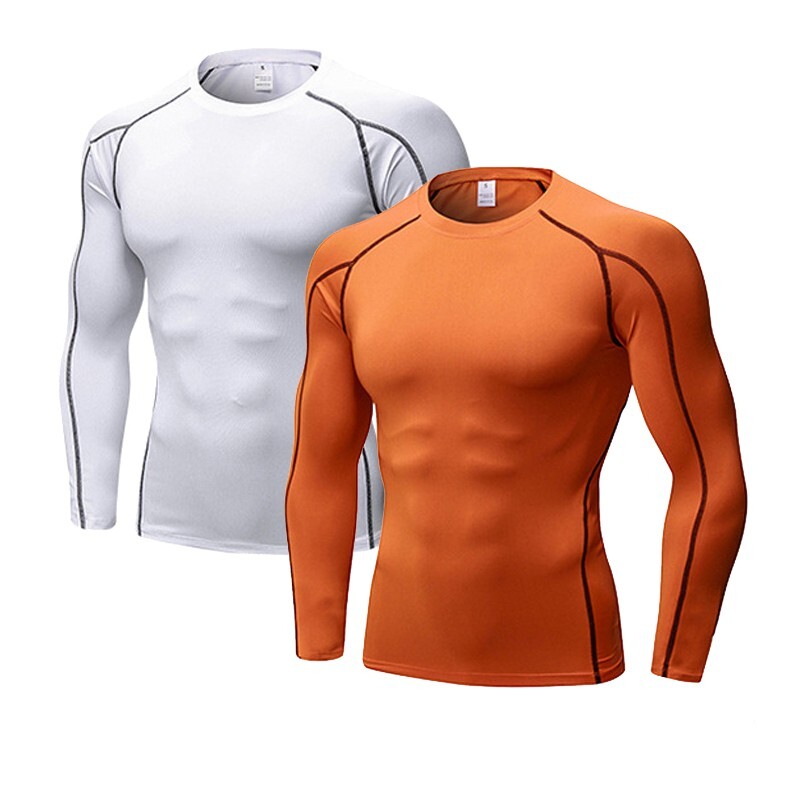 Mens Long Sleeve High Elastic Quick Dry Sport Shirts Pro Compression Top T-Shirt gallery