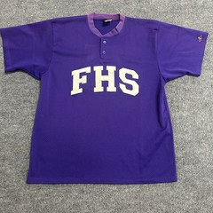 Alleson Athletic Jersey Mens XL Purple Mesh Henley FHS Baseball USA Made 6817