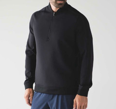 Lululemon Mens Tail Lite Half Zip Jacket Black Breathable Pullover Large