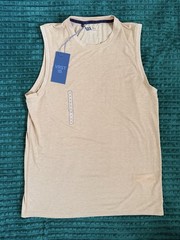 NWT VRST Men’s Small Sleeveless Muscle Tank Training Shirt Tan Khaki Athletic