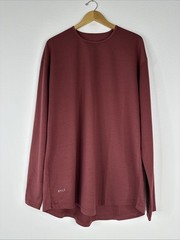 BYLT Drop Cut Lux Long Sleeve Shirt Mens Size XXL Red Curved Hem NWOT