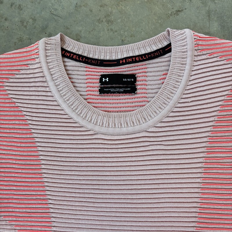 Under Armour IntelliKnit Phantom 2.0 Crew Sweater Pullover Pink Knit Size Large gallery