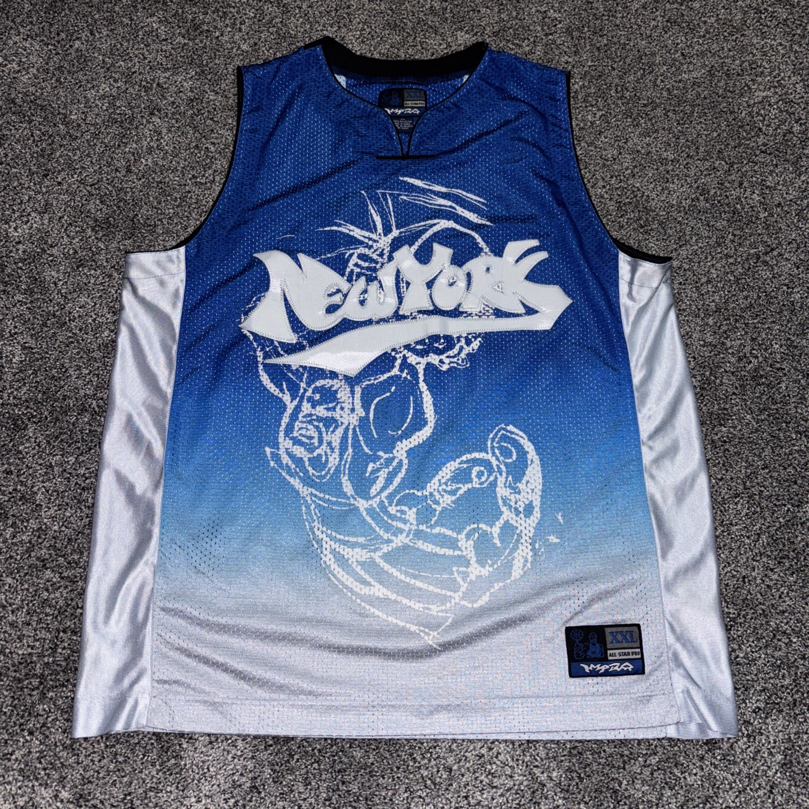 Vintage NY New York Impaq Basketball Jersey Men’s 2XL Blue 90s Streetball Y2K gallery