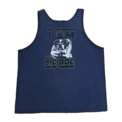 Big Dogs Men’s Navy Sleeveless Tank Top Crew Neck Graphic Dog Print Activewear