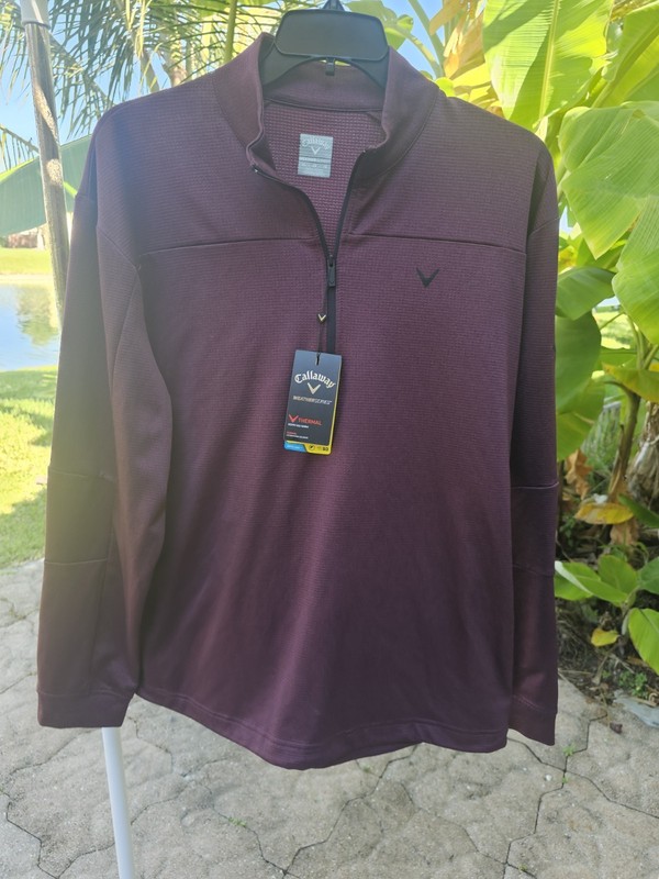 Callaway Golf Jacket 1/4 Zip Men's Size XL Peacoat CGKF90B6DS BURGUNDY gallery