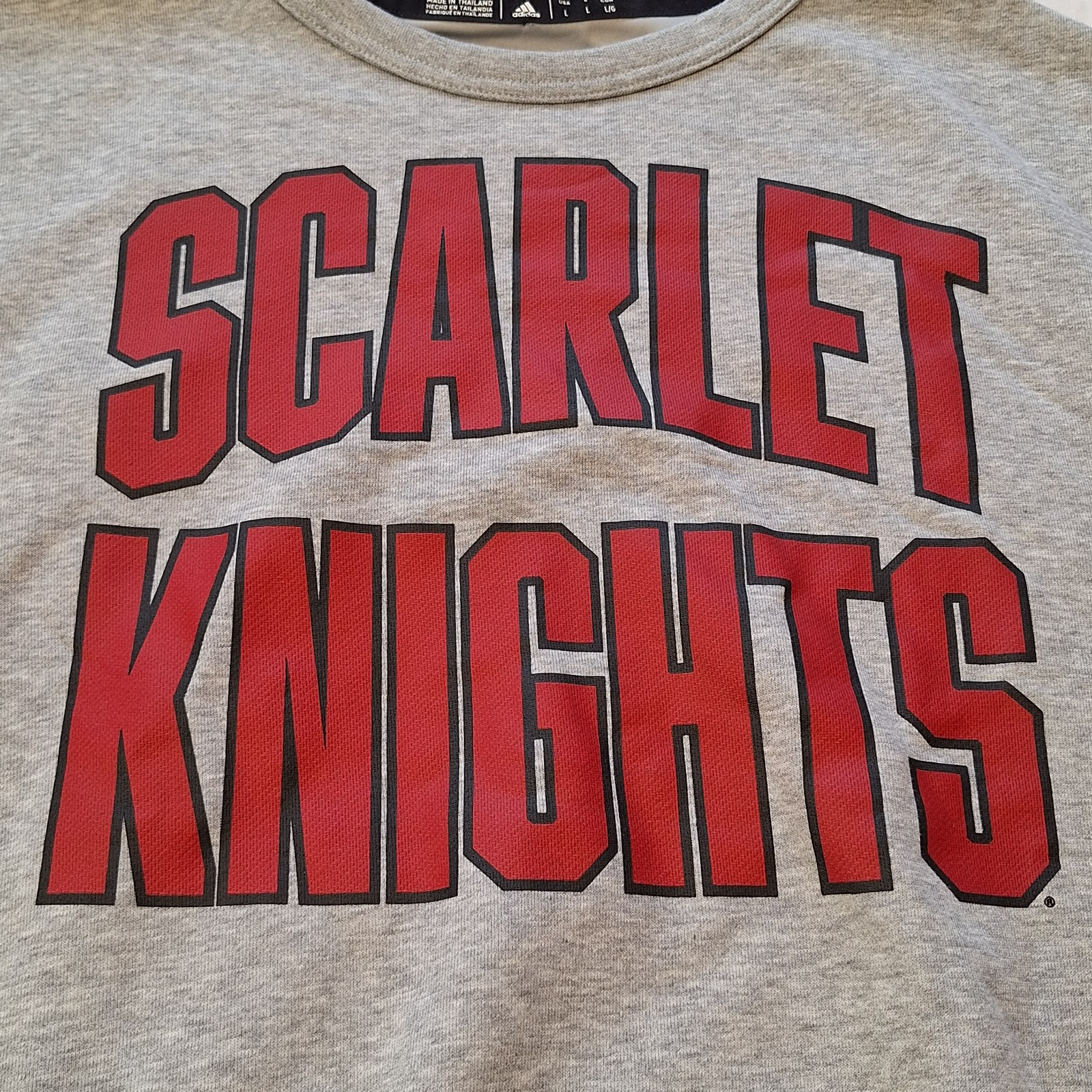 Rutgers Scarlet Knights Adidas Spellout Crewneck Sweatshirt Men's Large EUC gallery