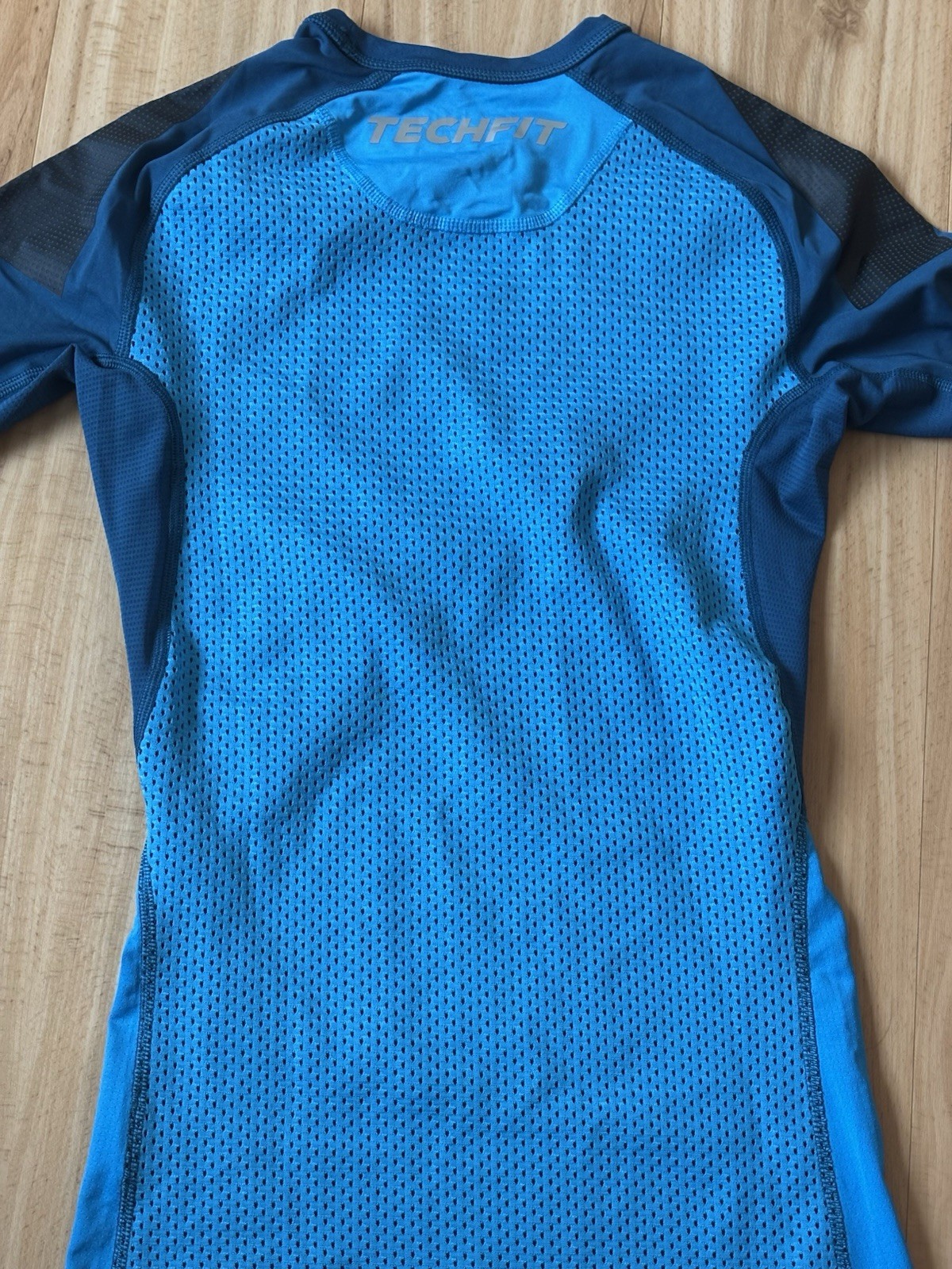 adidas Techfit Compression Climacool Men's Short Sleeve T-Shirt Blue Black S gallery