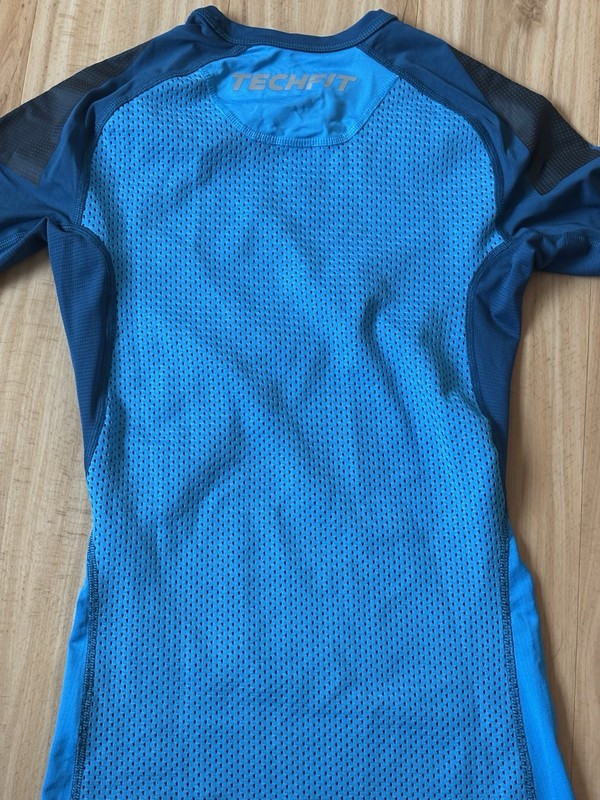 adidas Techfit Compression Climacool Men's Short Sleeve T-Shirt Blue Black S gallery