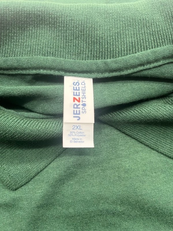 Jerzees Mens Spotshield Long Sleeve Jersey Polo Shirt 437ML Forest Green 2XL gallery