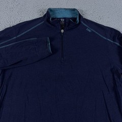 TASC 1/4 Zip Pullover Mens Medium Purple Shirt Performance Bamboo MosoTech Golf
