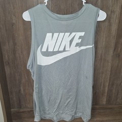 Nike Men’s XL Gray/White Logo Graphic Sleeveless Crew Neck Tank Top