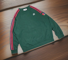 ADIDAS ADİCOLOR 3D TREFOİL CREWNECK SWEATSHİRT XL Green Multicolor 3-Stripes