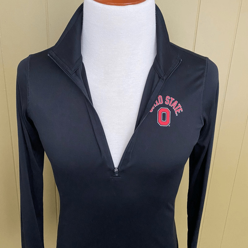 Scarlet & grey Ohio State men L quarter zip lightweight pullover black gallery