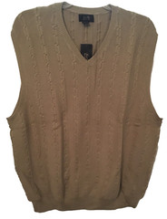 TASSO ELBA GOLF NEW MENS PULLOVER SWEATER VEST CHAMPAGNE LARGE $65