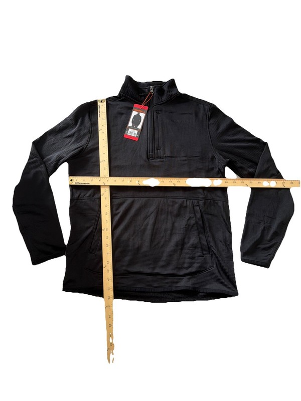 NWT Merrell Men's M Black Quarter-Zip Grid Fleece Pullover Sweatshirt M0431 gallery