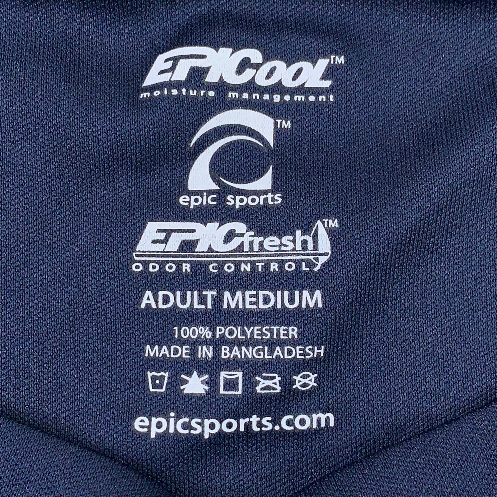 Lot of 2 Epic Sports Adult Medium Navy Blue Epic Cool Performance T-Shirts New gallery