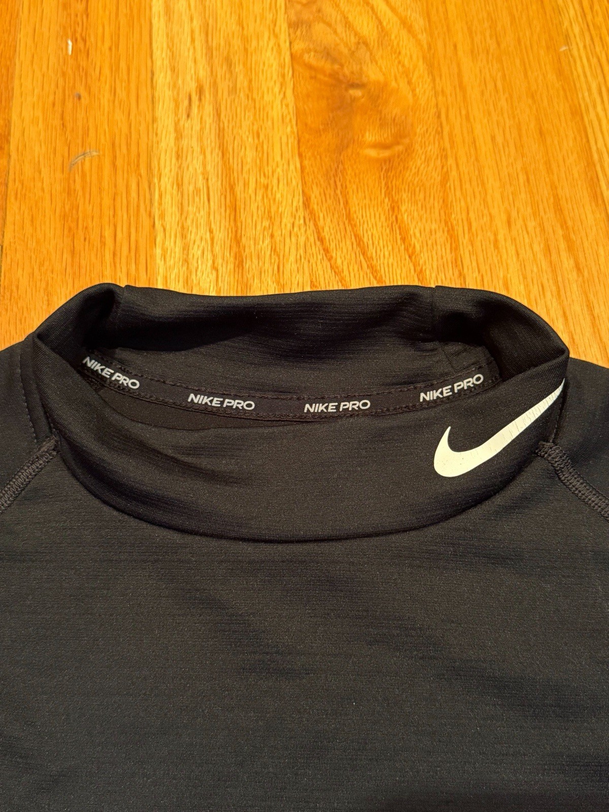 Nike Pro Dri-FIT Men's Black Turtleneck Long Sleeve Slim Fit Top Size S gallery