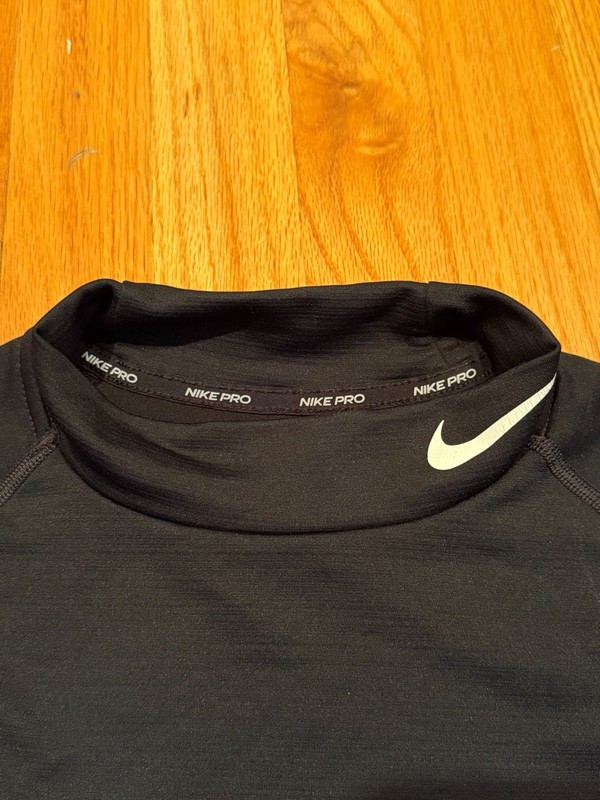 Nike Pro Dri-FIT Men's Black Turtleneck Long Sleeve Slim Fit Top Size S gallery