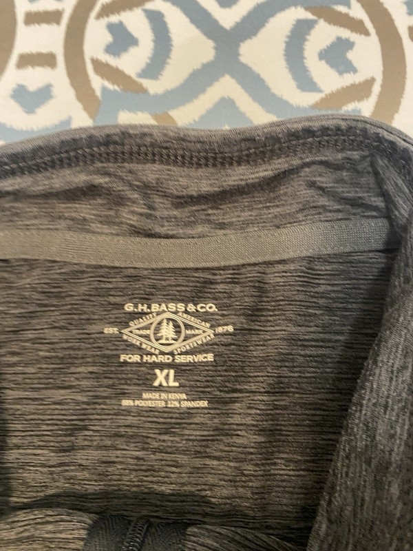 G.H. Bass & Co. Men’s XL Gray Solid 1/4 Zip Mock Neck Long Sleeve Pullover gallery