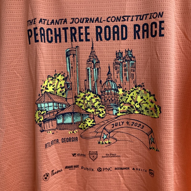 2023 Adidas Peachtree Road Race Shirt Men's XL Orange Running Atlanta July 4th gallery