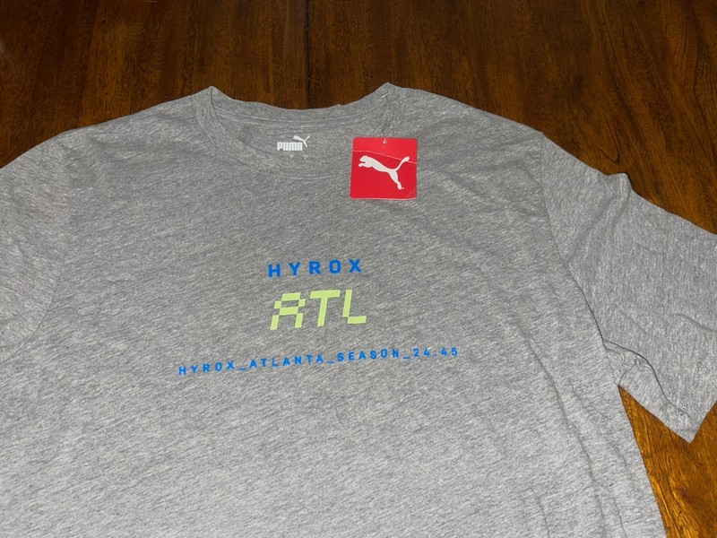 NWT PUMA X Hyrox Atlanta 24/25 Training Heather Gray T-Shirt Mens Large gallery
