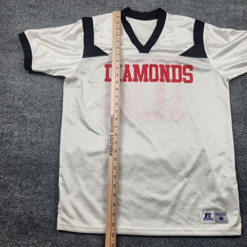 Russell Athletic Diamonds Football Jersey White Mesh Navy Red Mens Medium 100 gallery