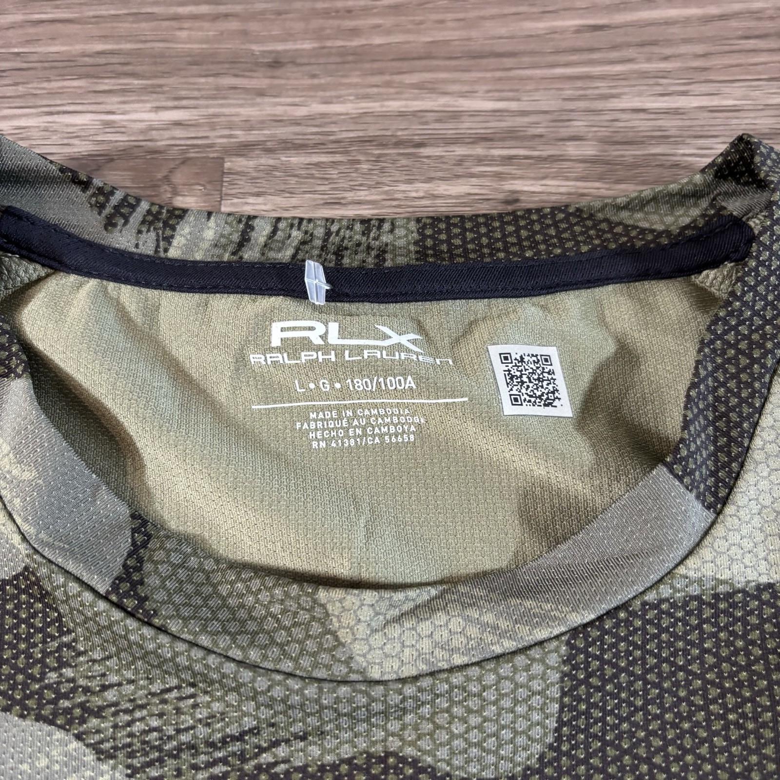 RLX Ralph Lauren Men's Green Camo Performance Mesh Shirt Size Large NWT $148 gallery