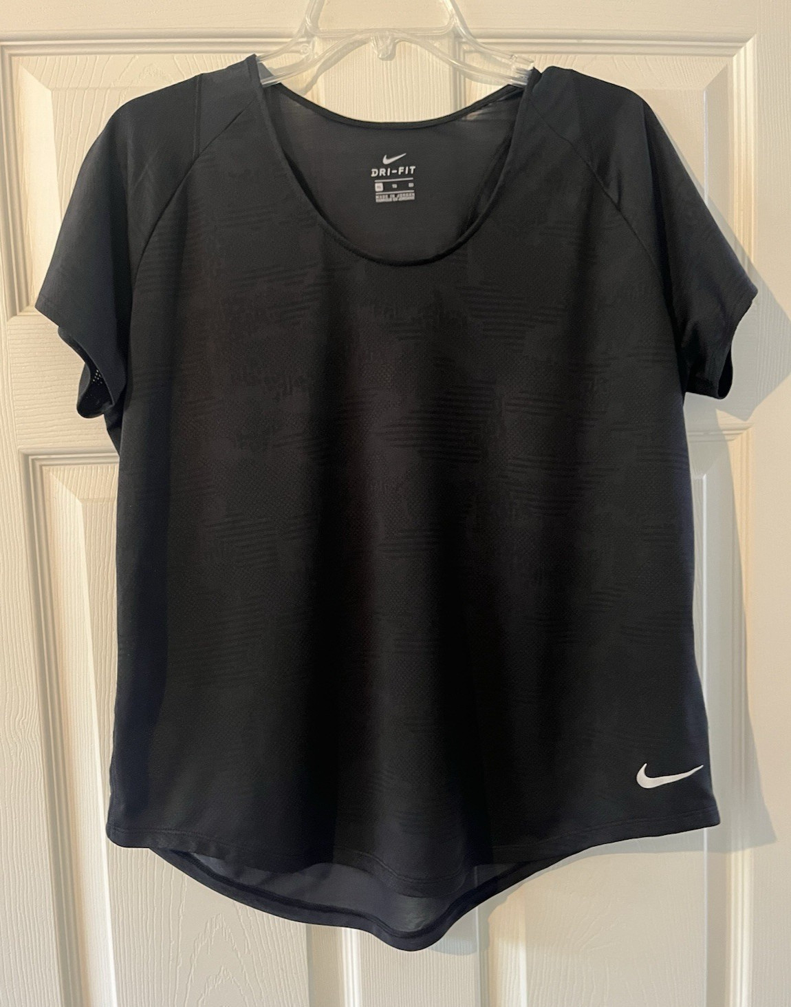 Nike Dri- Fit Women's Short Sleeve Training Top Gym Sheer Back- XL gallery
