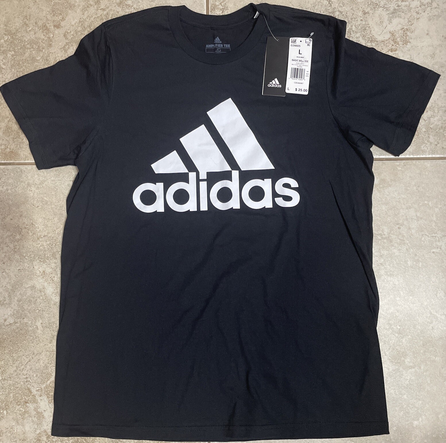 Adidas Men's Short Sleeve Basic Badge of Sport Amplifier T Shirt Black Large New gallery