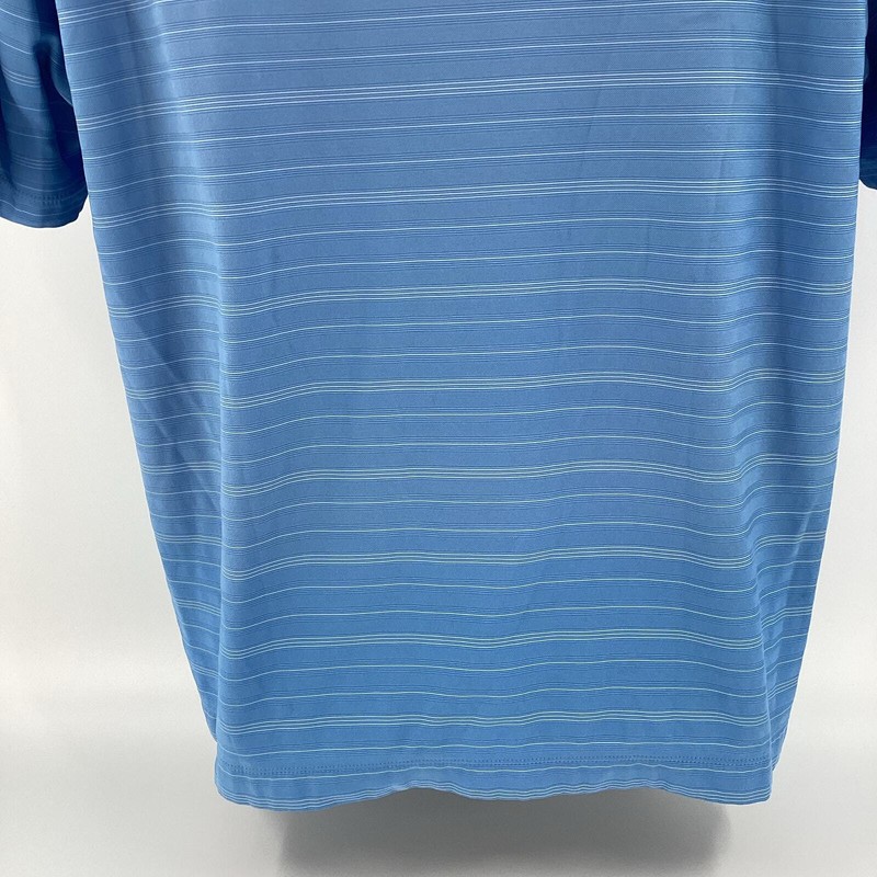 Nike Golf Fit Dry Men’s Golf Polo Shirt Light Blue White Stripes Size Large 936 gallery