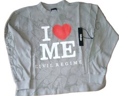 Civil Regime Thermal Longsleeve Streetwear Graphic Print Shirt Gray M