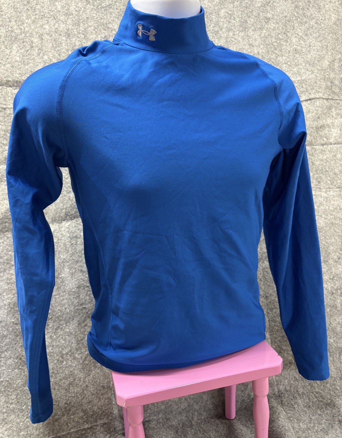 Under Armour Coldgear Compression Long Sleeve Shirt Mens Large Mock Neck Blue gallery