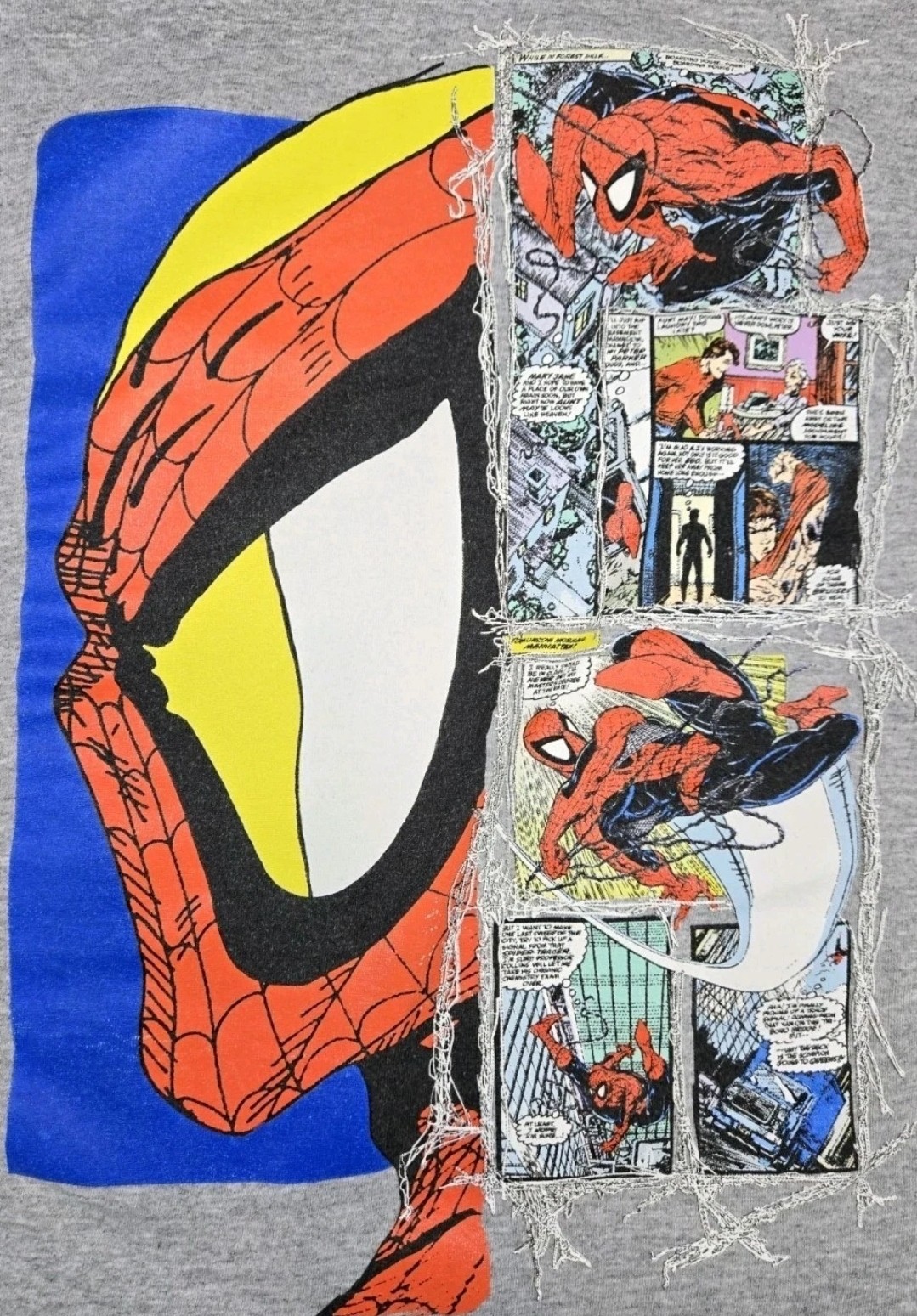 Mens Amazing SpiderMan Short Sleeve T Shirt Large Marvel Advengers Gray gallery
