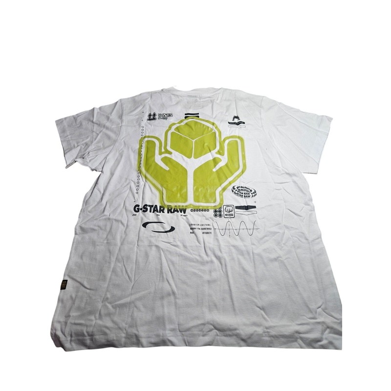 G Star Raw Mens T Shirt White Yellow Size Large gallery