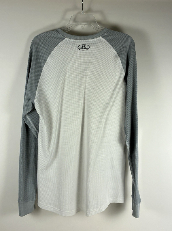 Under Armour Men's Large Waffle Knit Long Sleeve Crew Neck Shirt White Gray gallery