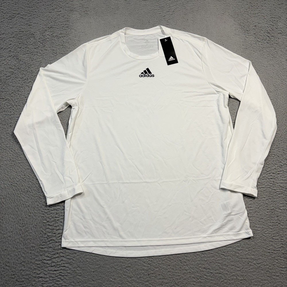 Adidas PreGame Badge Of Sport Shirt Men’s Small White Long Sleeve Tee HS9216