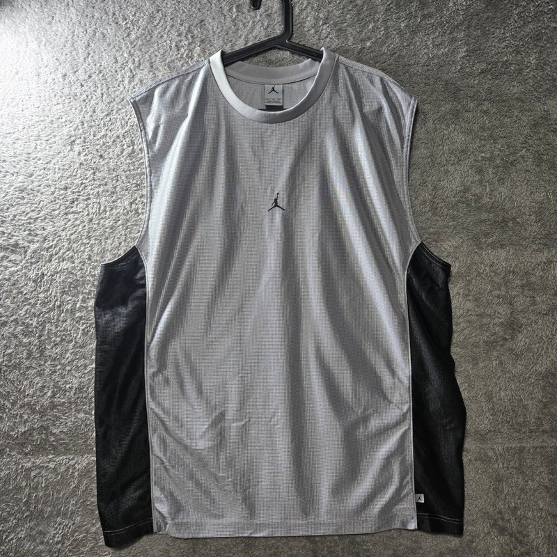 Jordan Mens Performance Sleeveless Basketball Top Grey Black 3XL Big and Tall gallery