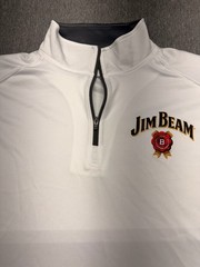 Jim Beam Branded White Quarter-Zip Pullover by Badger Sport Size XL