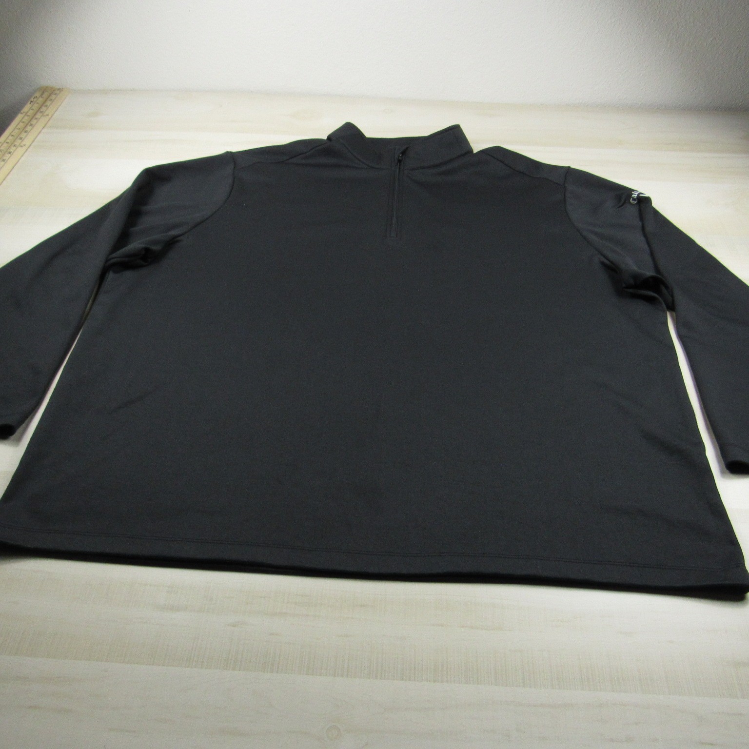Callaway Shirt Mens 3XL Tall Black Fleece Lined Tech Golf Quarter Zip Mock gallery