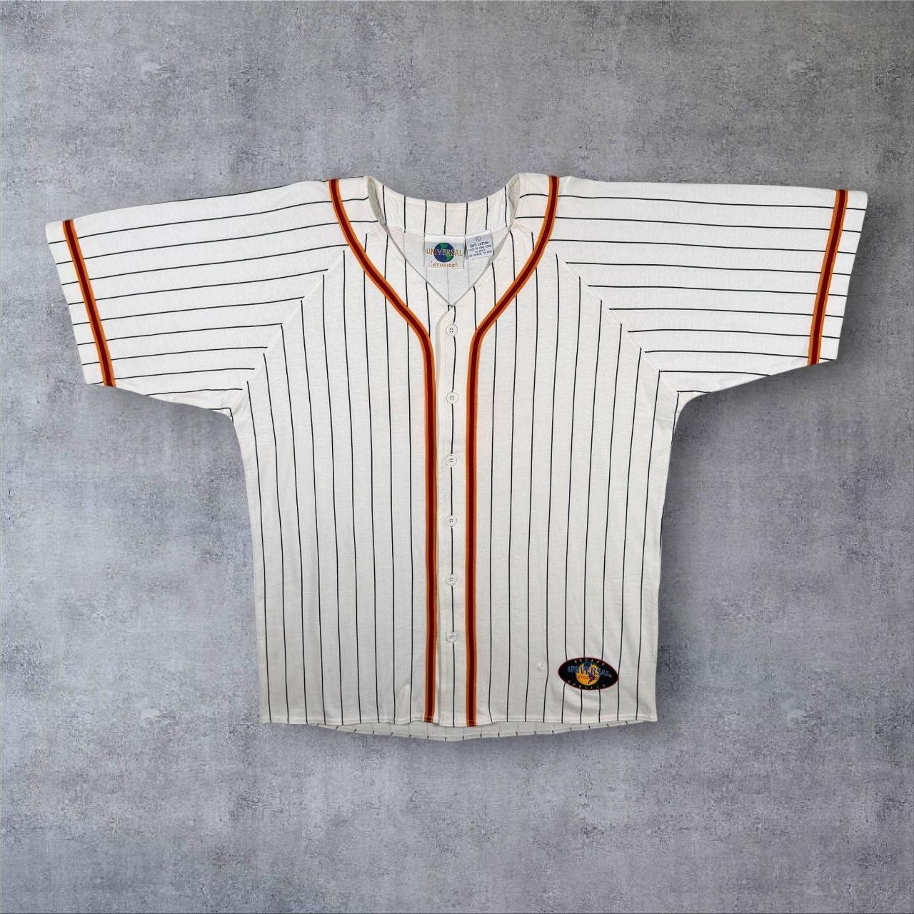 Vintage Universal Studios "Hollywood" Pinstripe Cotton Baseball Jersey Large XL gallery