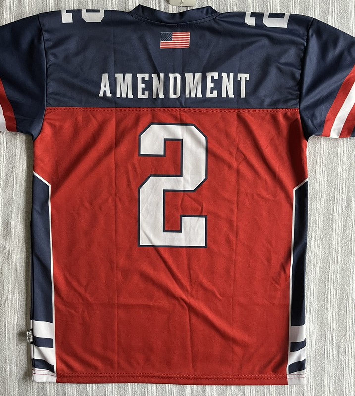 Greater Half US American Flag Second Amendment Jersey Style Shirt Small (21x29) gallery