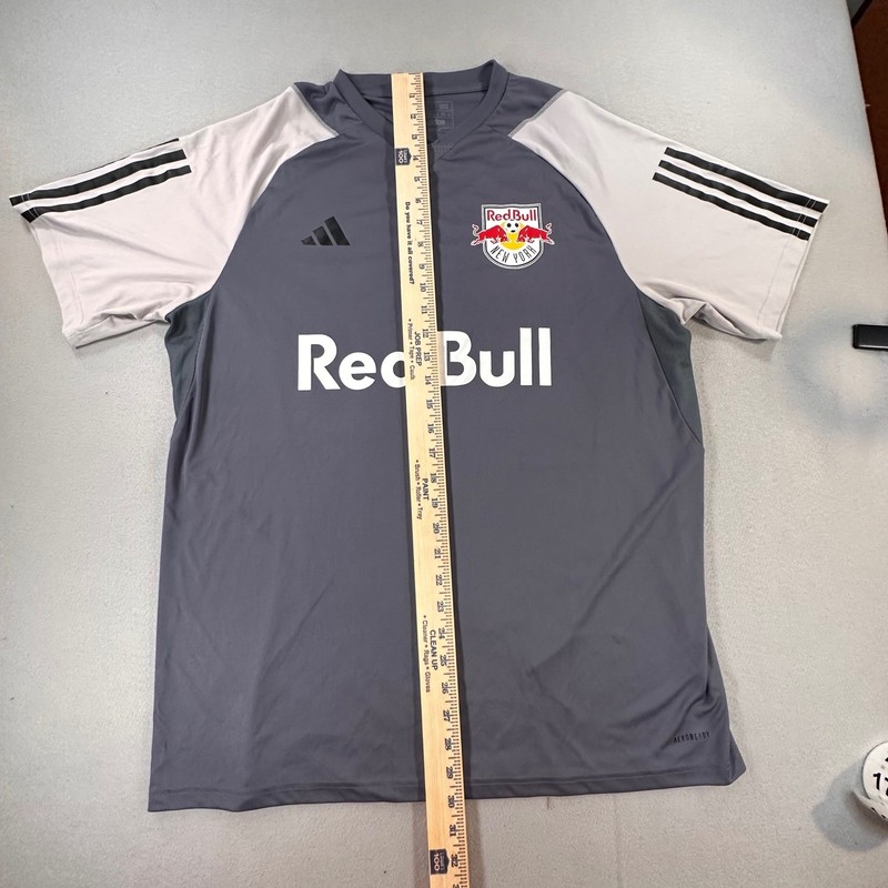 Adidas New York Red Bulls Soccer Training Jersey Grey XL Slim Fit Aeroready gallery