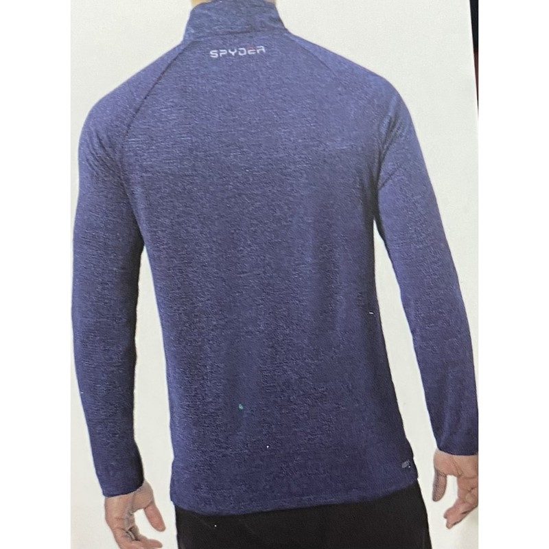 SPYDER Men's Moisture Wicking 4 Way Stretch Reflective 1/4 Zip Pullover, Blue M gallery