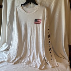 Men’s 3XL Performance Patriotic USA Long Sleeve 27” Chest 32” Long Never Worn