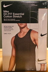 NIKE Mens Large Slim Fit Dri-FIT Essential Cotton Stretch Tank Undershirt 2 pack