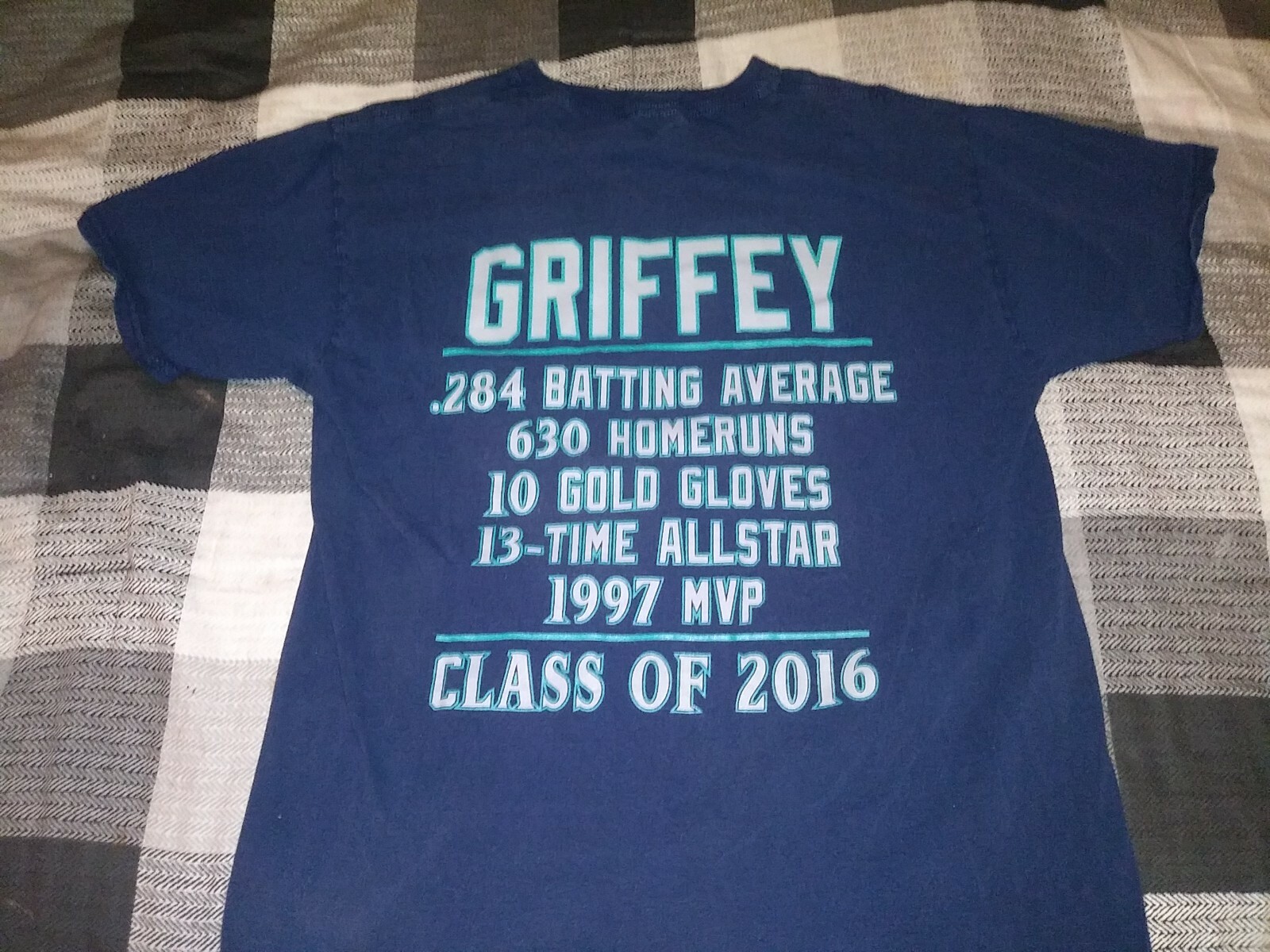 🔥Ken Griffey Jr Seattle Mariners T 👕 Lifetime Stats Class of 2016🔥 gallery