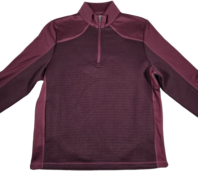 PGA Tour Men's Small Golf Thermal Stretch Burgundy 1/4 Zip Pullover Jacket New gallery
