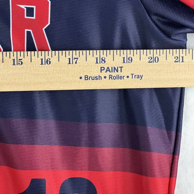 Mizuno Jersey Adult Medium Red Blue Top Tier Baseball Performance Button Harper gallery