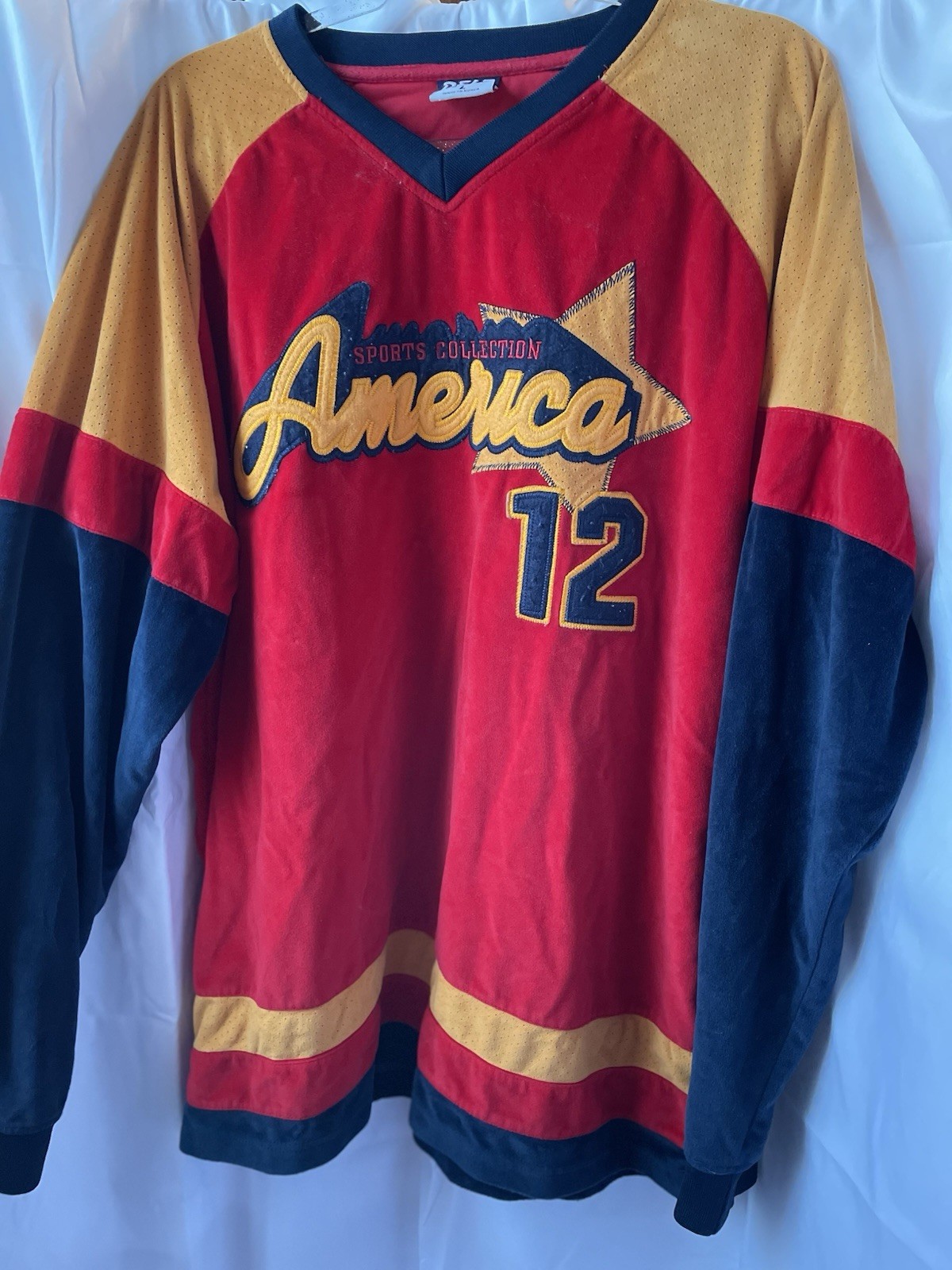 Vintage Delf Sports Collection America #12 Size Large Jersey Style See Pics/wear gallery
