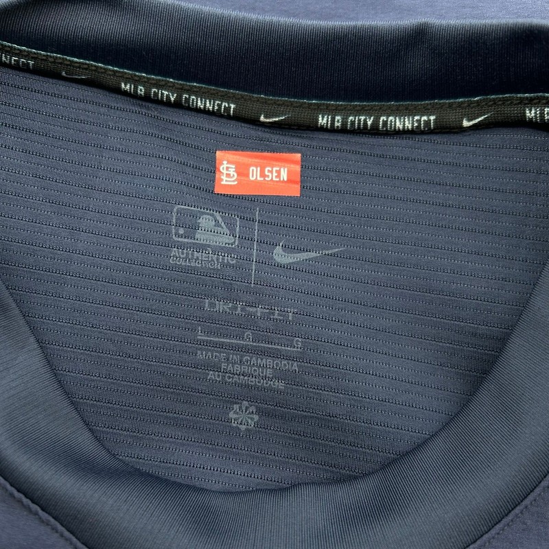 Men's Nike City Connect Navy St Louis Cardinals STL Player Issued Long Sleeve~ L gallery